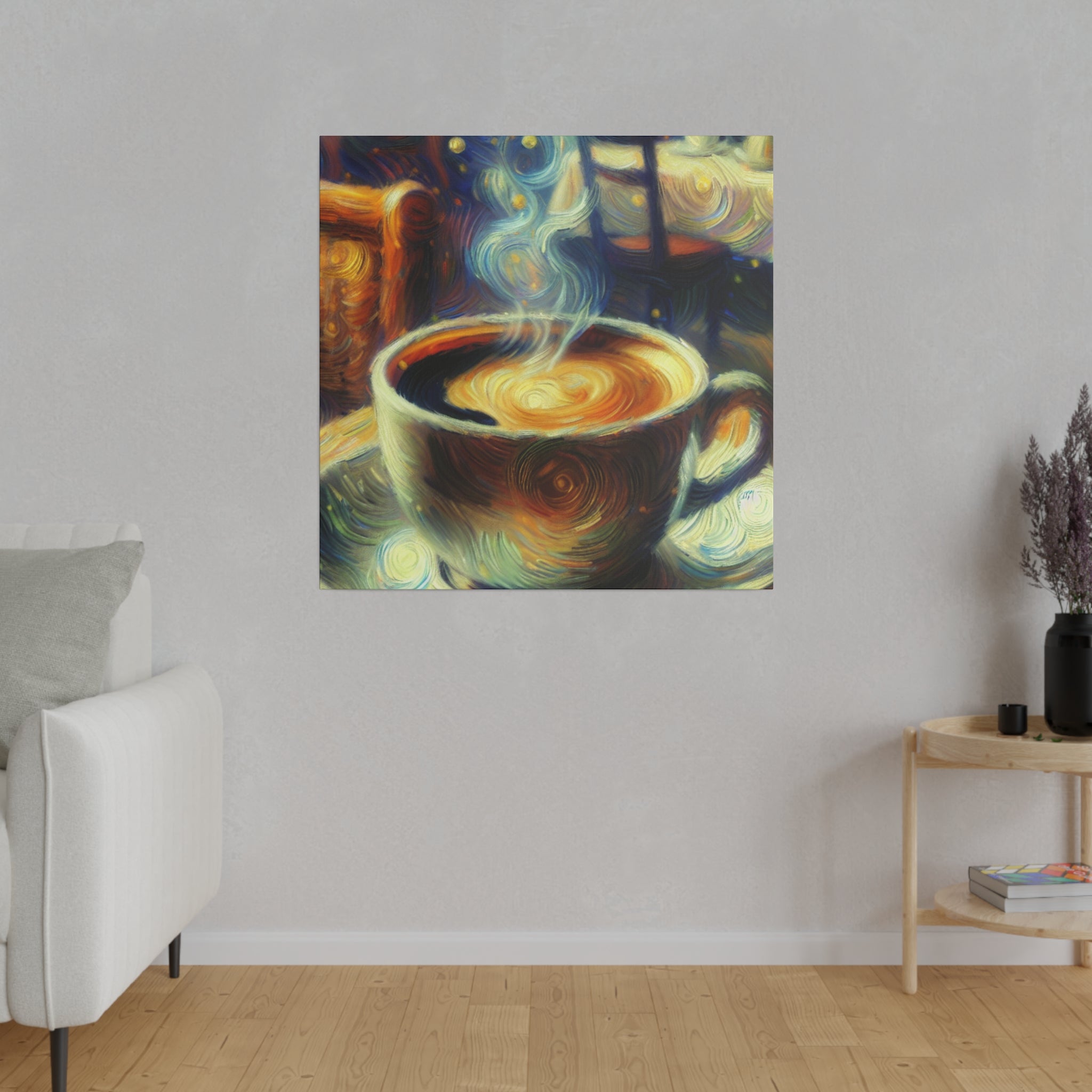 Whimsical Brew Visions Steaming Coffee Impressionist Artwork Coffee Painting Canvas