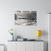 White Hues on Ageless Frost Winter Snow Painting Canvas