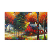 Autumnal Harmony Blaze Fall Painting Canvas