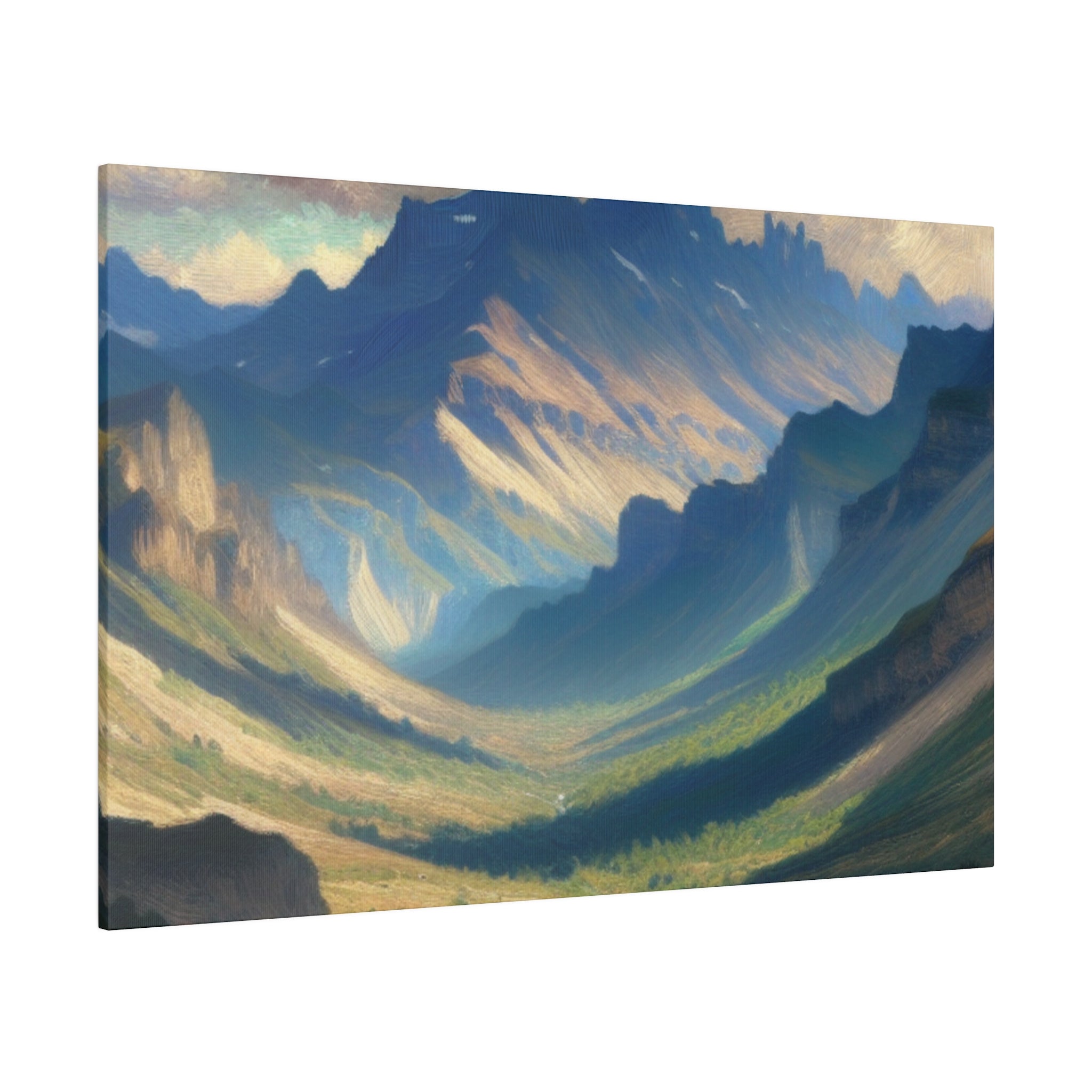 Whispering Valley Reverie Mountain Landscape Painting Canvas