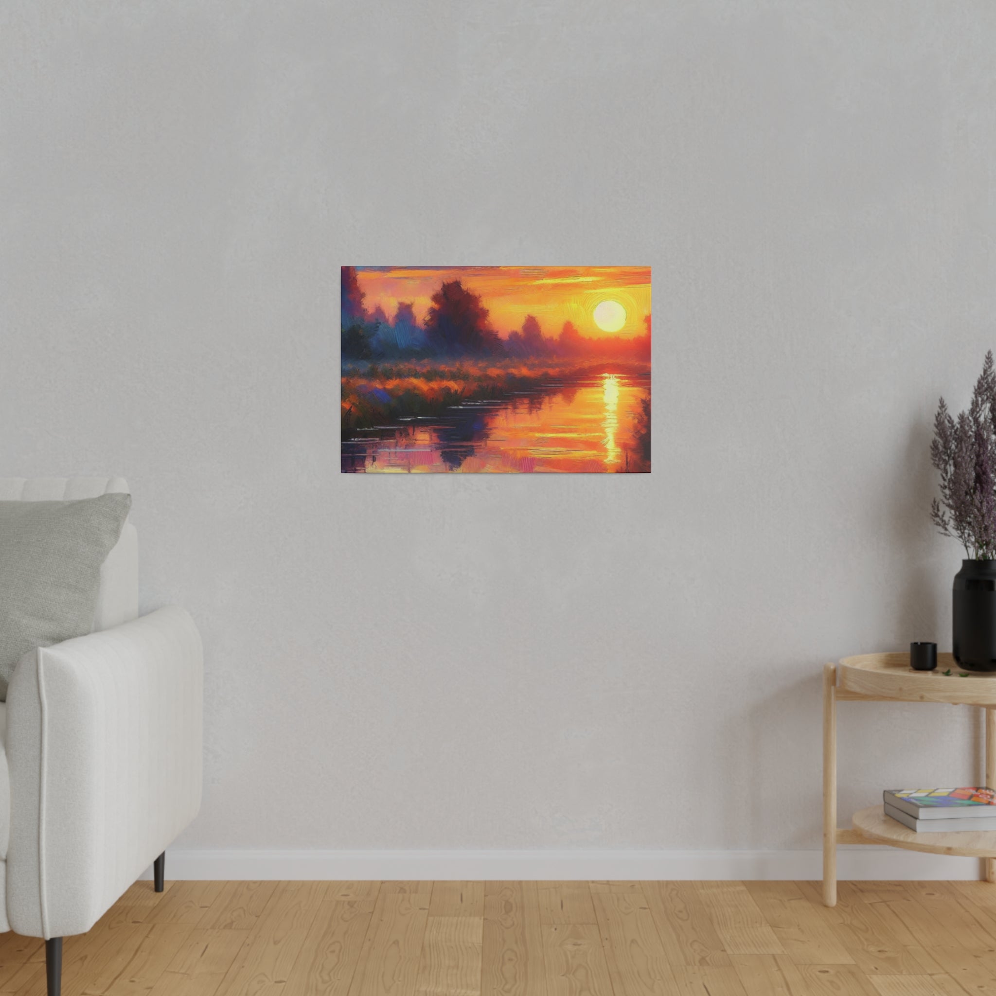 Dawn's Ember Awakening Sunrise Painting Canvas