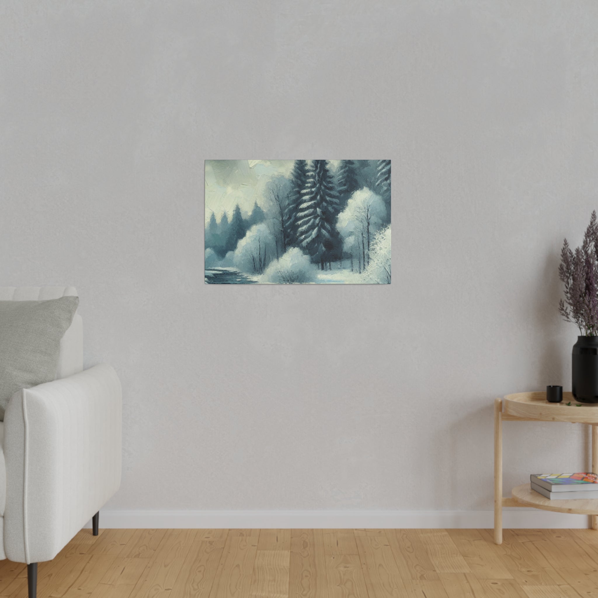 Winter Symphony in Vintage Hues Winter Painting Canvas