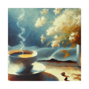 Windowsill Vista Impressionist Coffee Painting Canvas