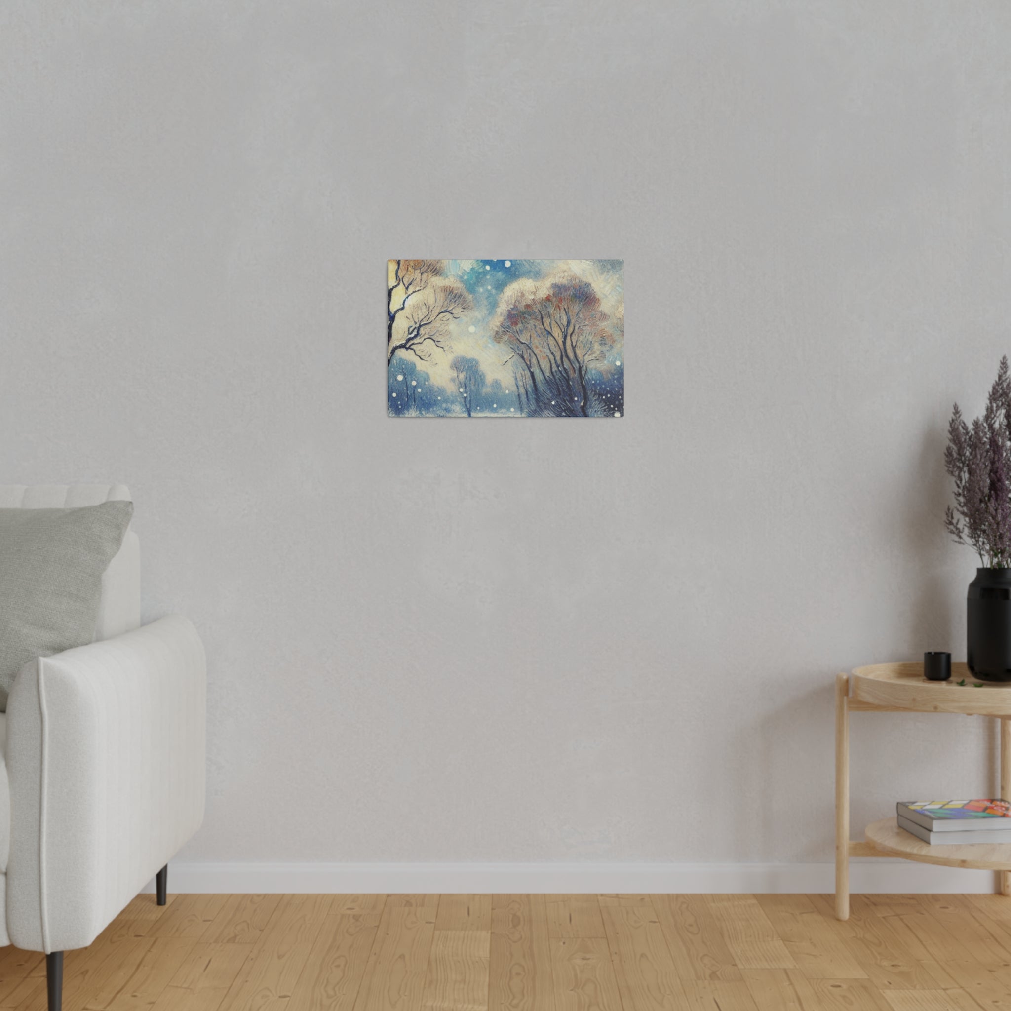 Snowscape Painting | Winter Sky Scene | Winter Wall Art Canvas