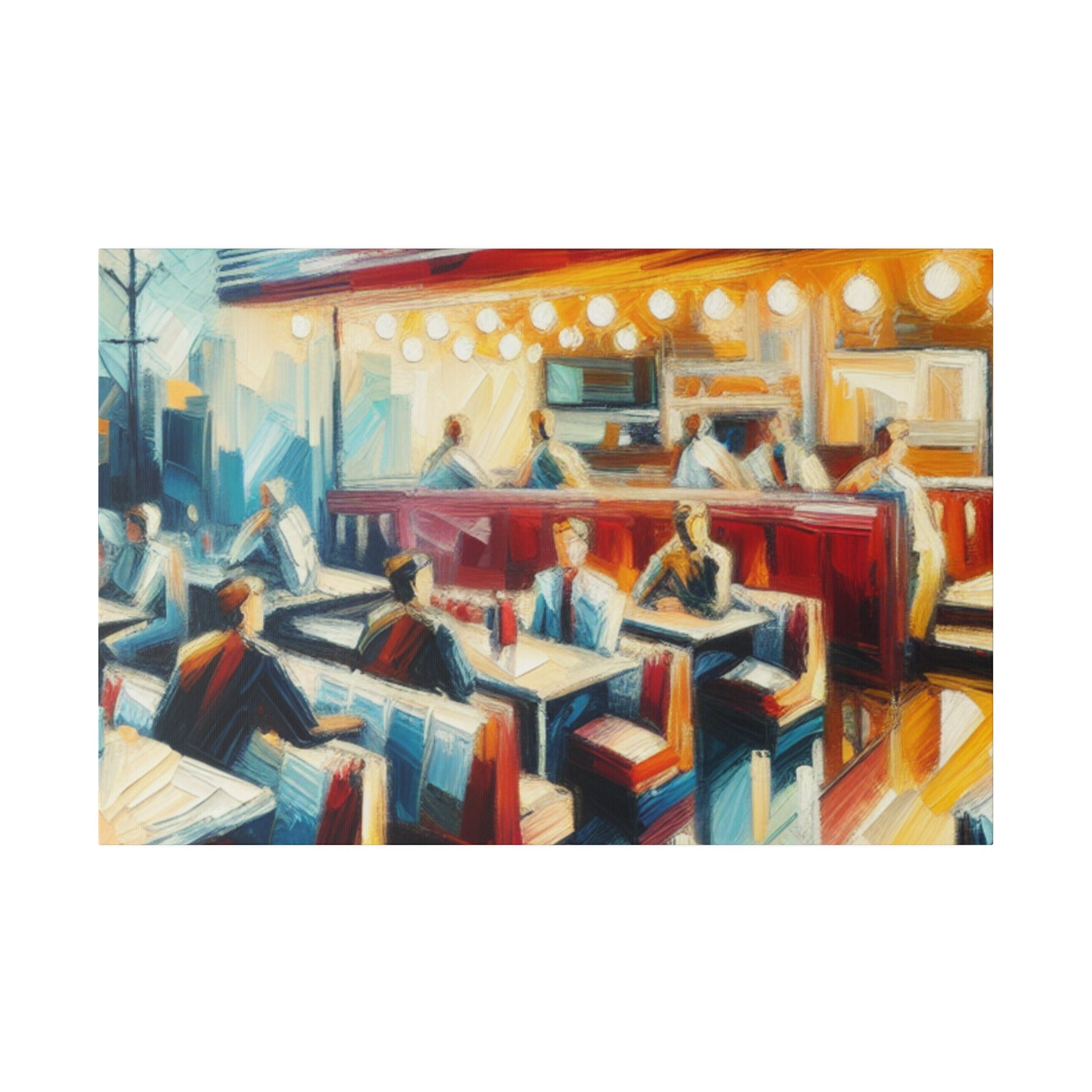 50s Nostalgic Diner Charm Diner Painting Canvas