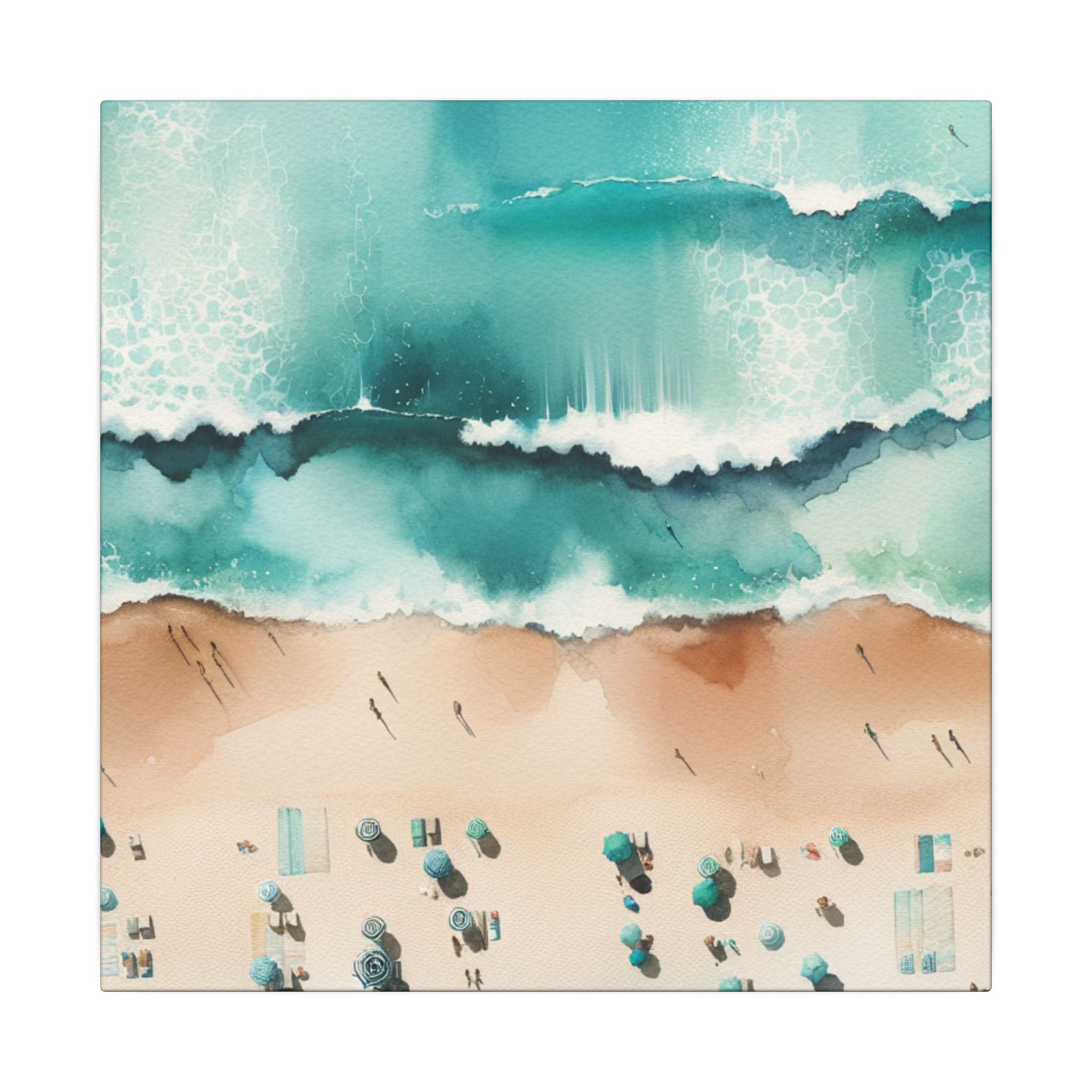 Aerial Beach Day Canvas