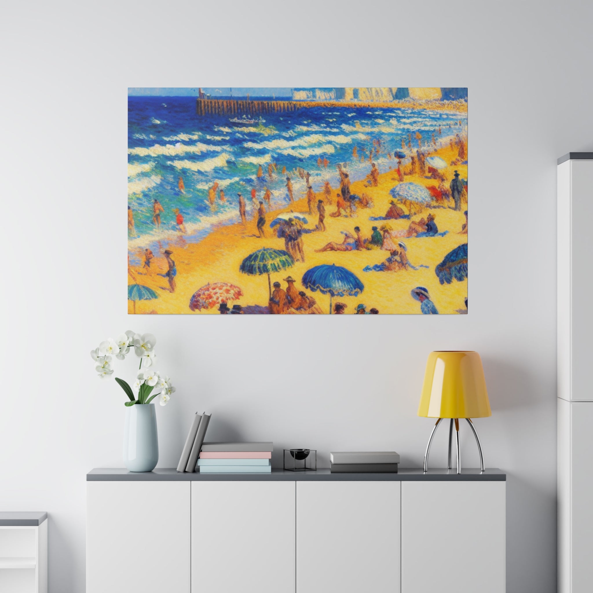 Sea Vintage Whispers Beach Painting Canvas