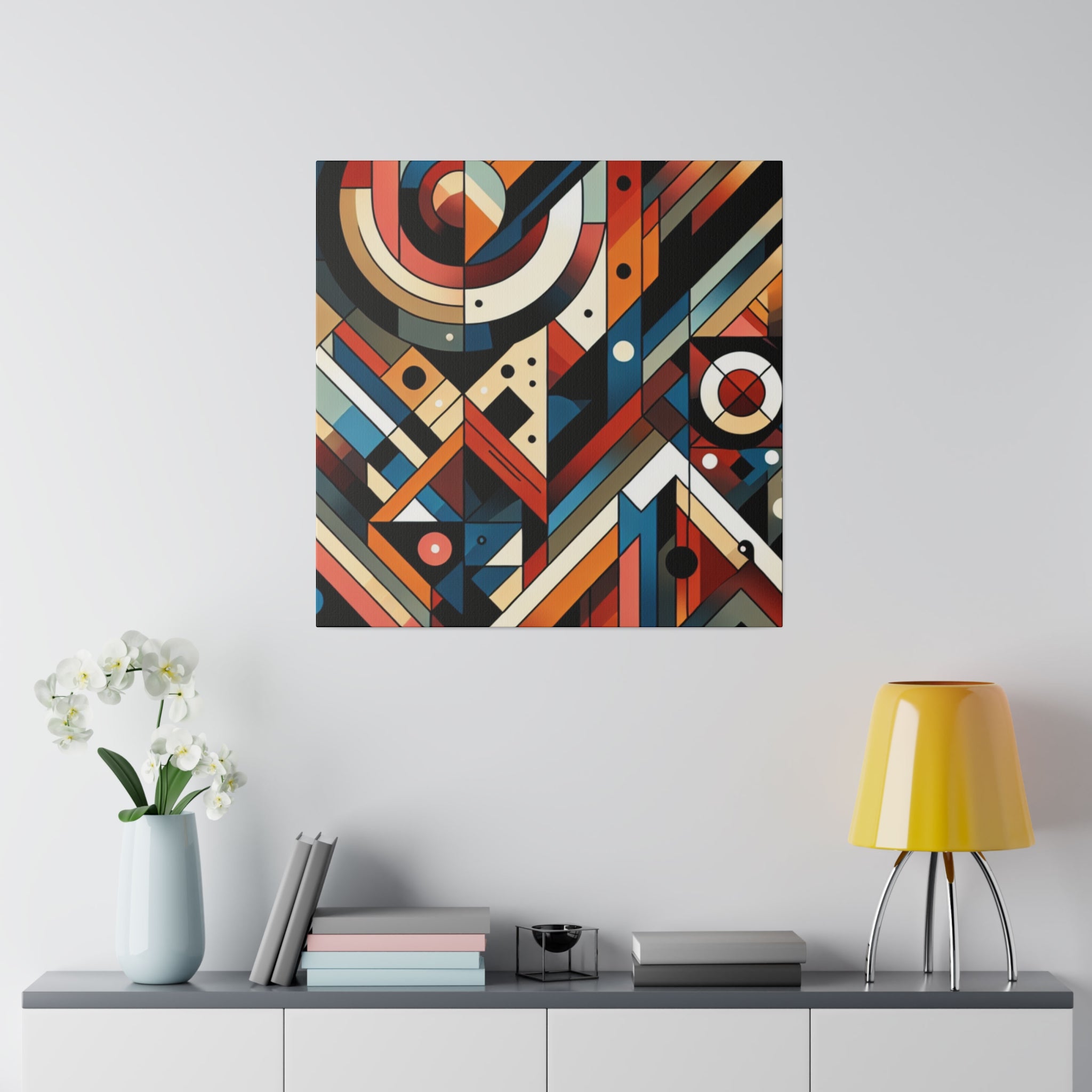 Vibrant Maximalist Symphony Geometric Painting Canvas