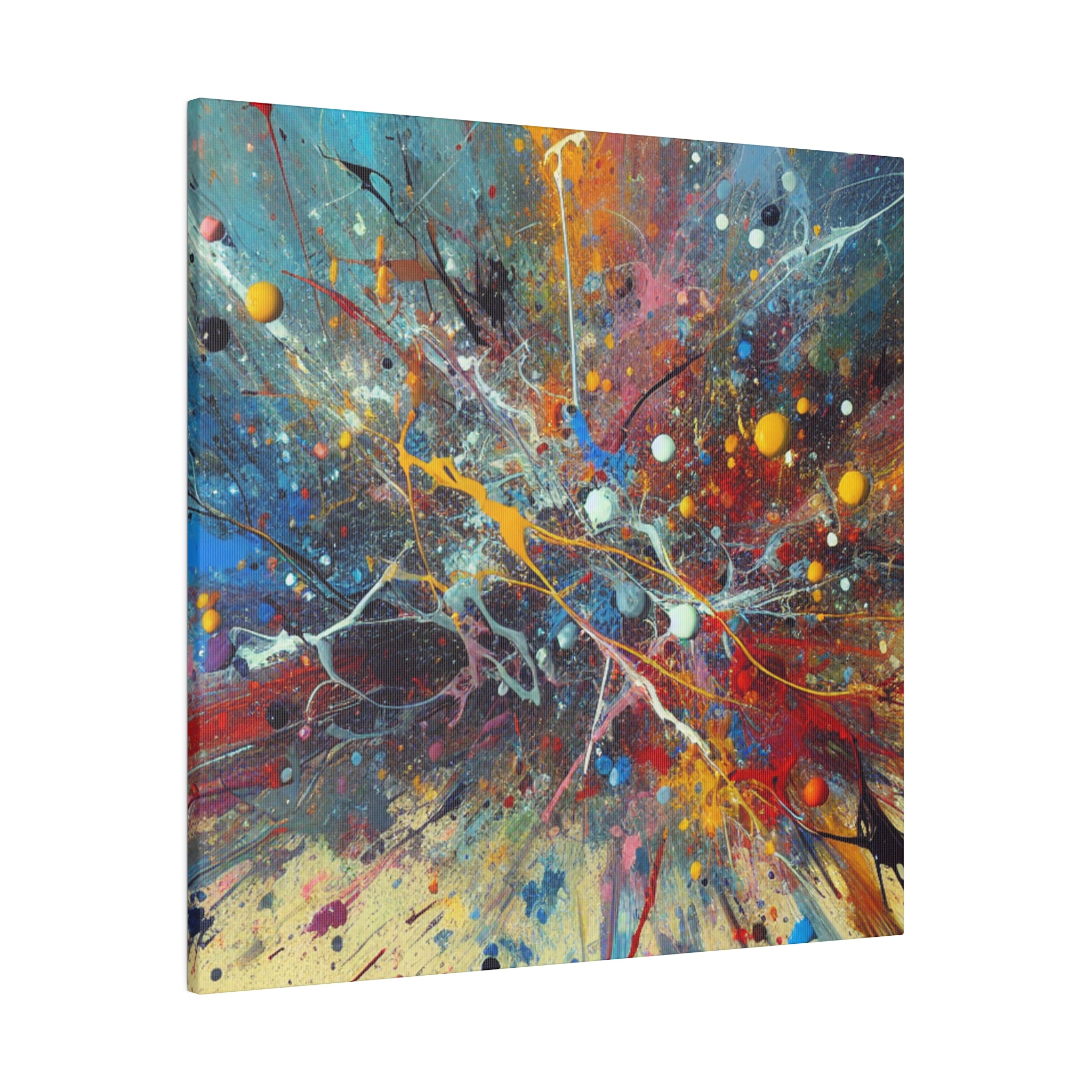 Bold Splatter Paint Abstract Art Canvas