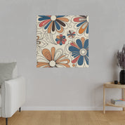 Psychedelic Bloom Revolution Floral Wall Art 70s Artwork Canvas