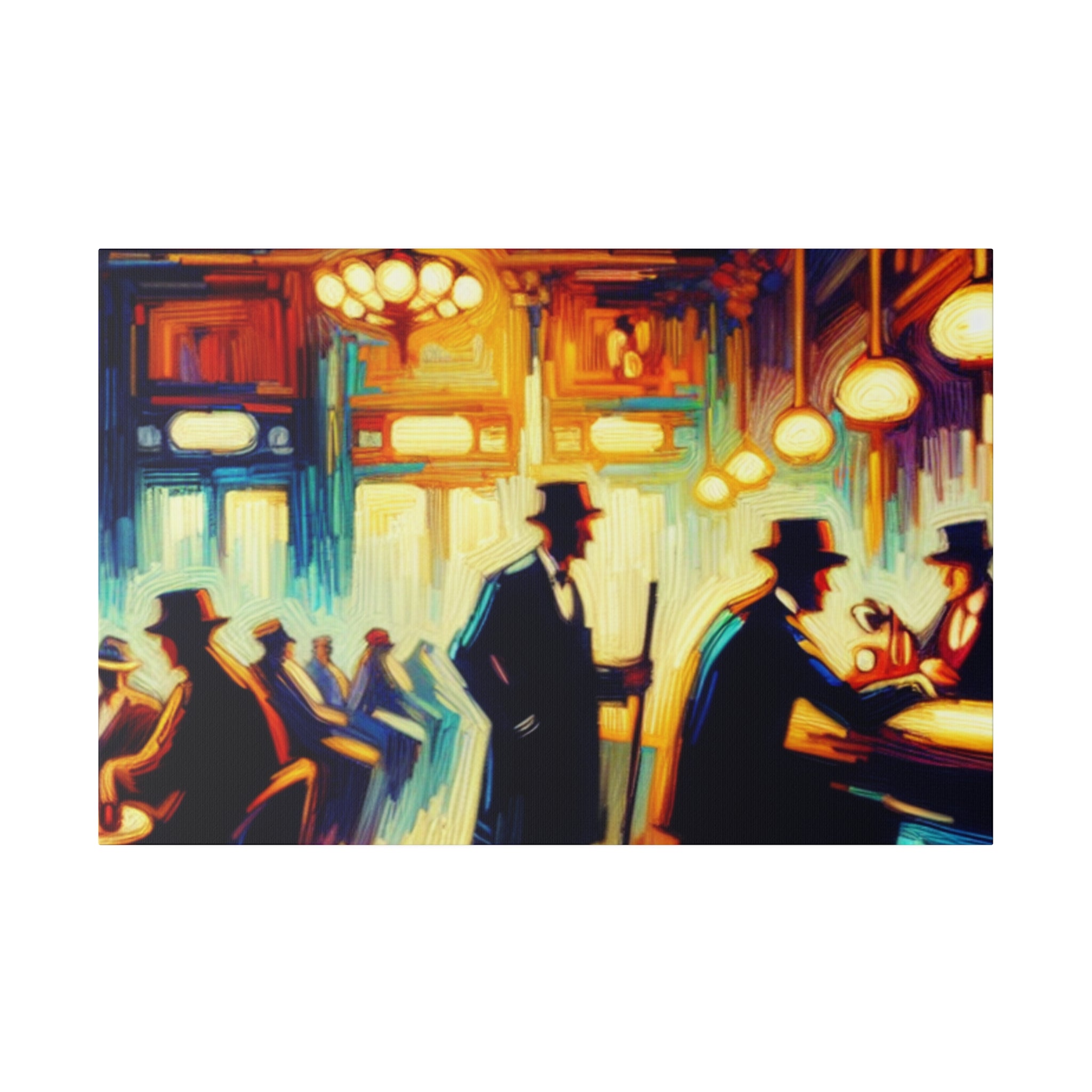 Jazz Revival 1920 Gentlemen's Club Retro Speakeasy Bar Art Canvas