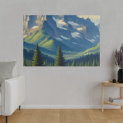 Vista Serenity Peak Mountain Landscape Painting Canvas