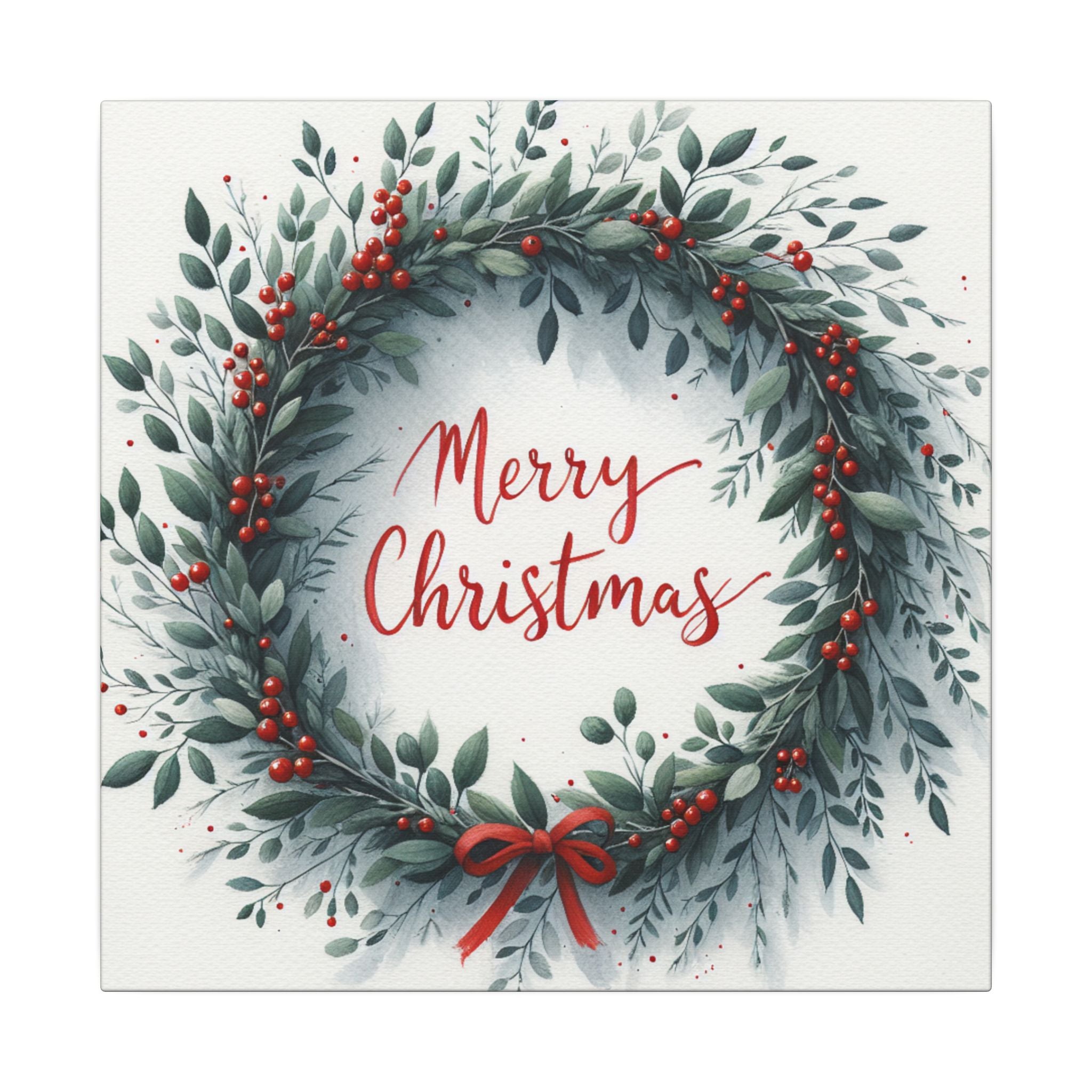 Merry Christmas Wreath Canvas