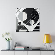 Abstract Mirage Black and White Geometric Painting Canvas