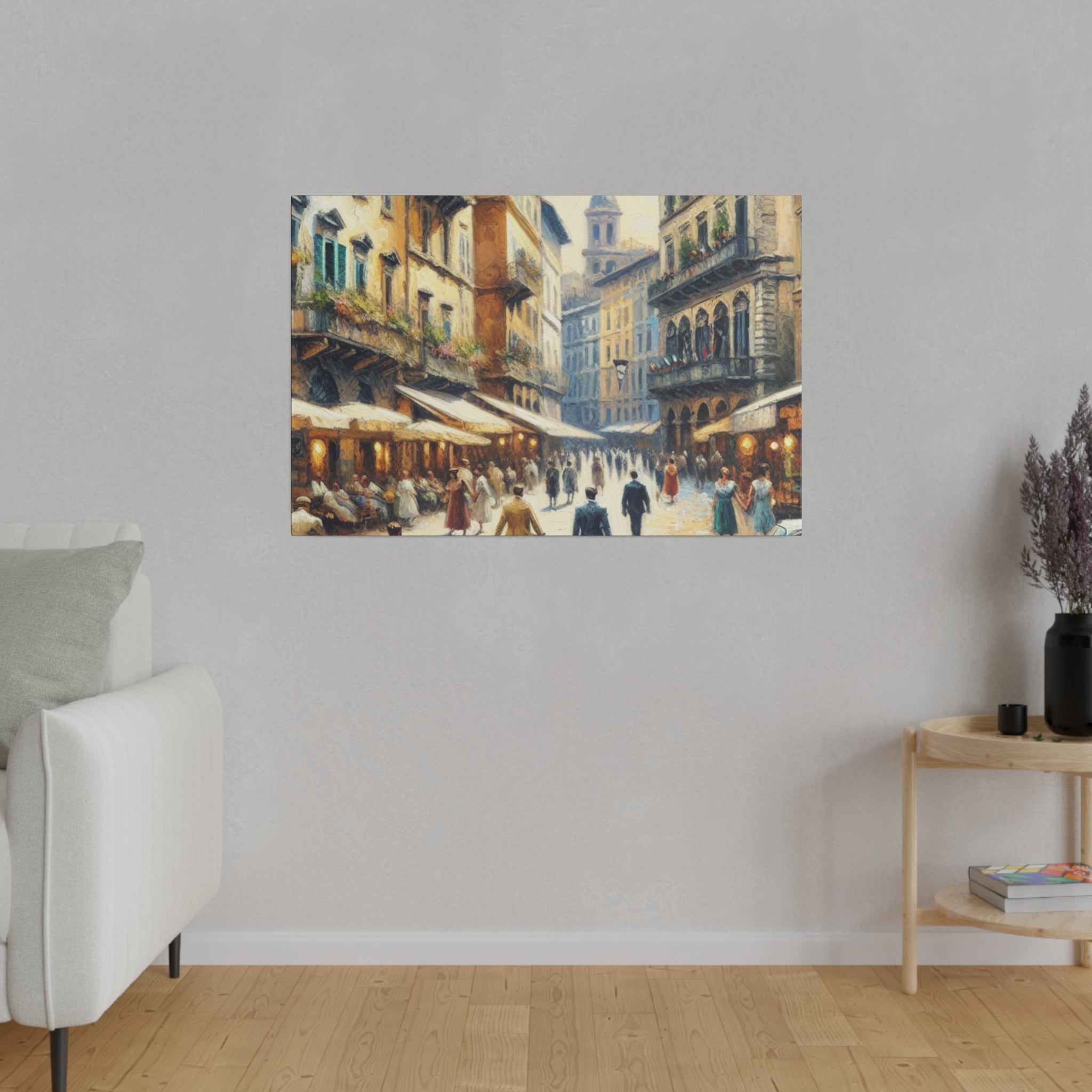 Venetian Chalk Illusion Vintage Italian Street Painting Canvas