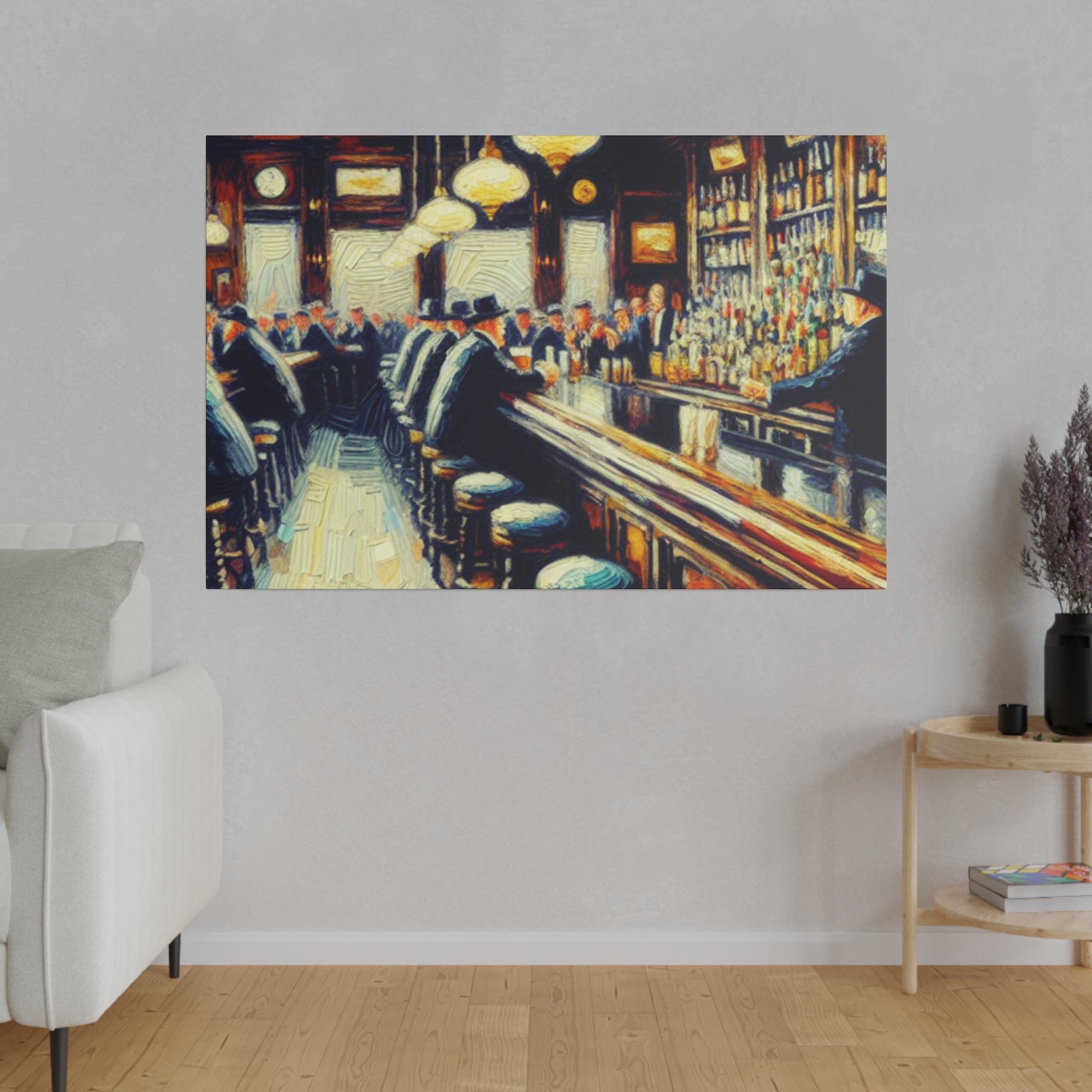 Freedom Draft Brew Retro Old Time Bar Art Canvas