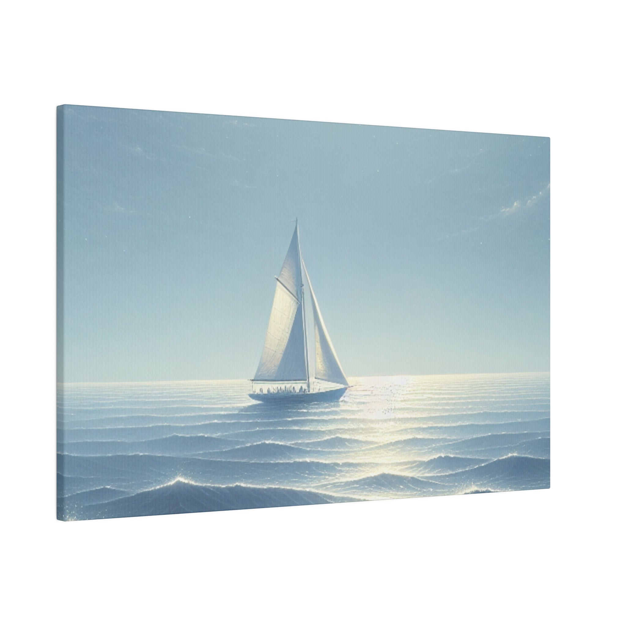 Serene Voyage Sailboat Painting Canvas