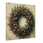 Rustic Christmas Wreath Canvas