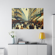 Parisian Concrete Elegance French Street Painting Canvas