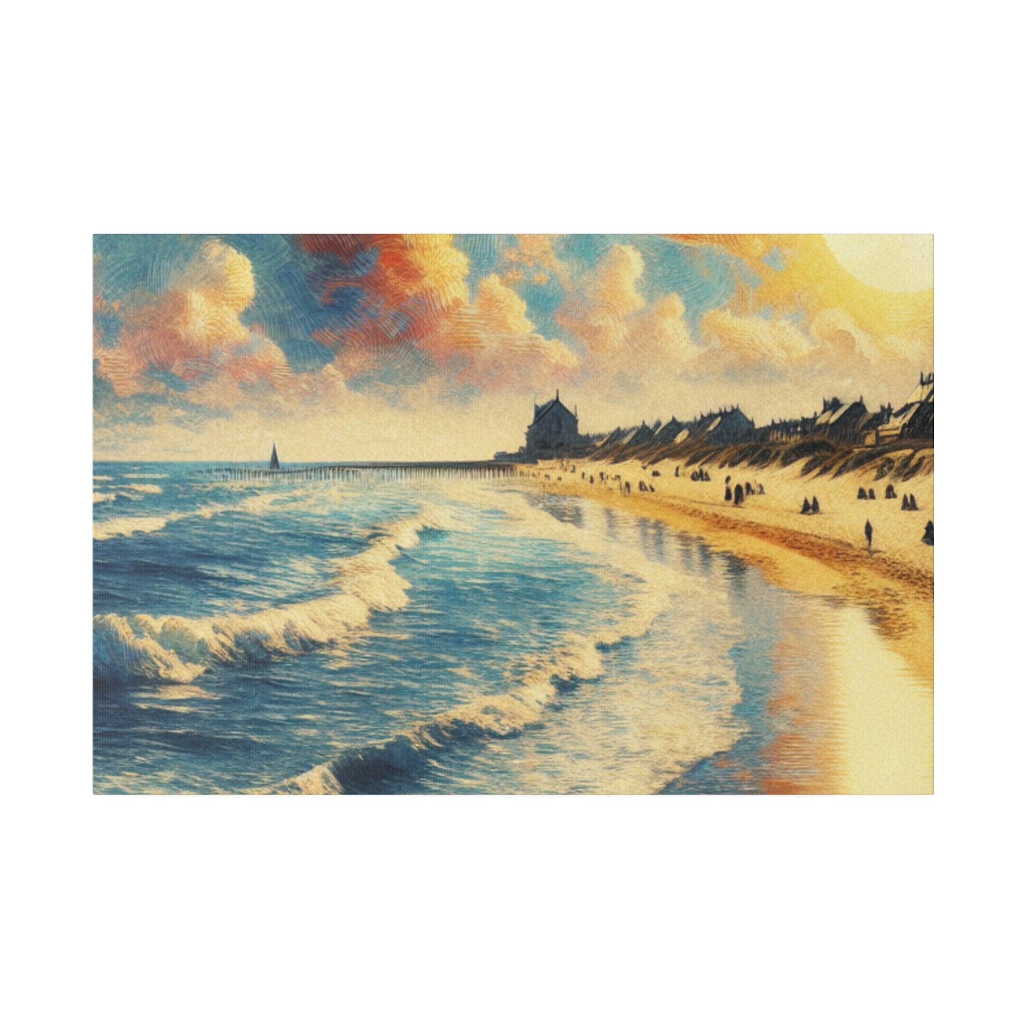 Seaside Strokes Vintage Beach Dreamscape Beach Painting Canvas