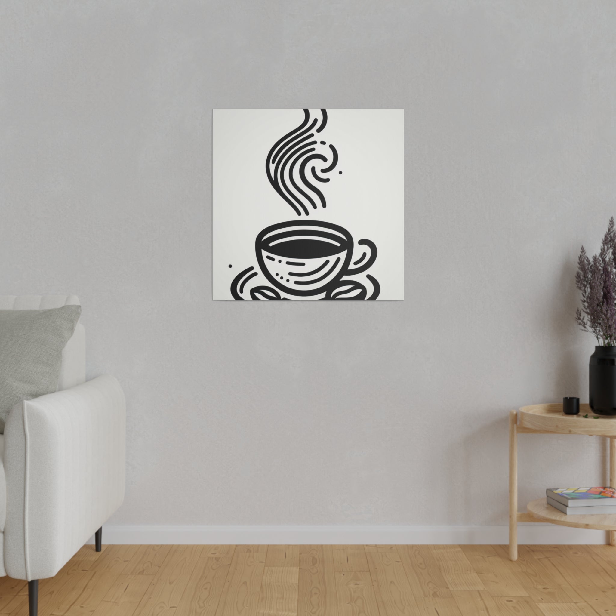 Simplicity in Sips Minimalist Coffee Art Canvas