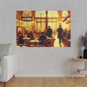 Bustling European Espresso Cafe Artwork Canvas