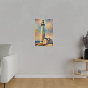 Luminated Beacon Coastal Wall Art Lighthouse Painting Canvas