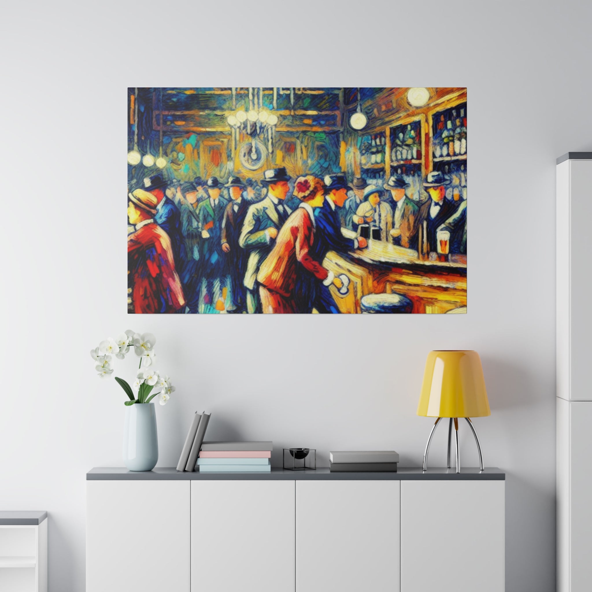 Jazz Hush Hideaway 1920s Prohibition Retro Speakeasy Bar Art Canvas