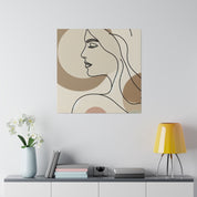 Mystic Silhouette Line Art Boho Style Wall Decor Canvas