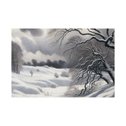 White Hues on Ageless Frost Winter Snow Painting Canvas