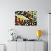 Old Time French Street Cafe Artwork Canvas