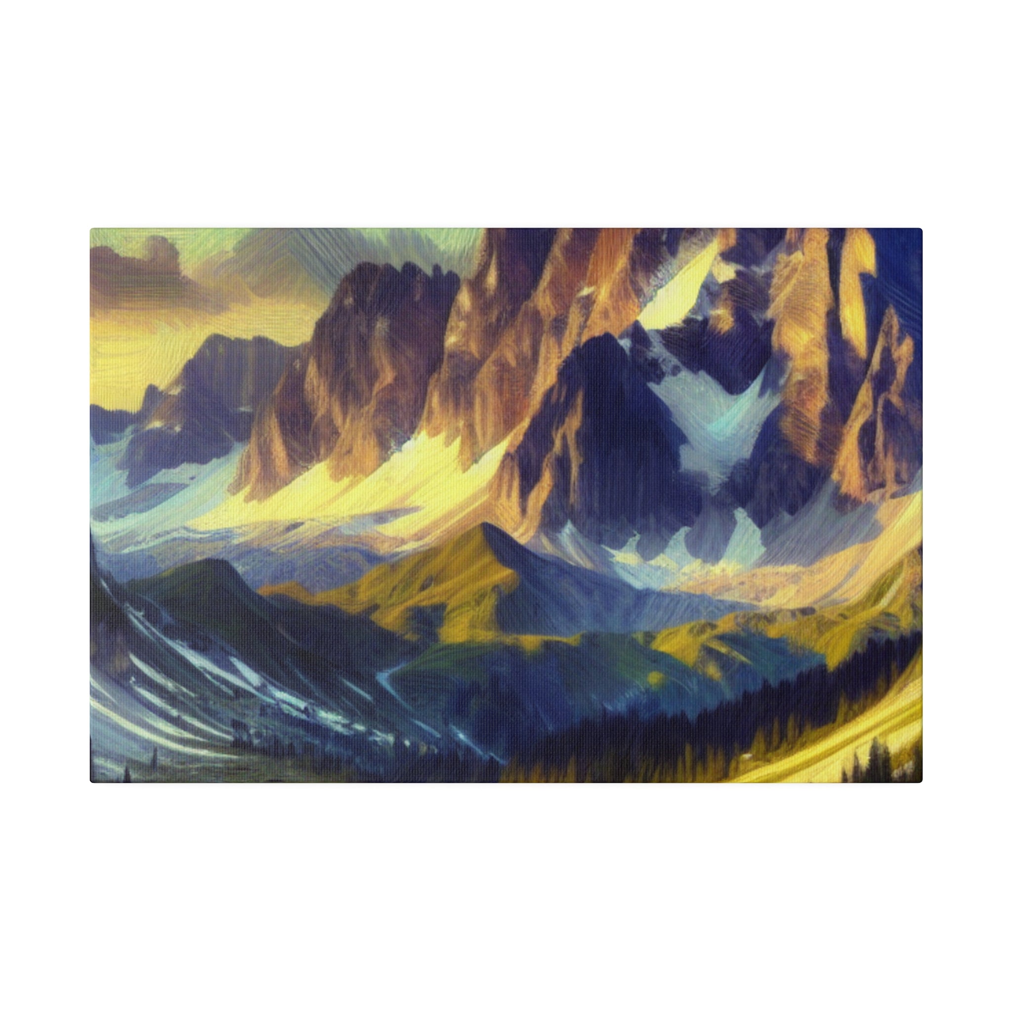 Mountain Whispers at Dusk Mountain Landscape Painting Canvas