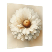 White Daisy Watercolor Canvas