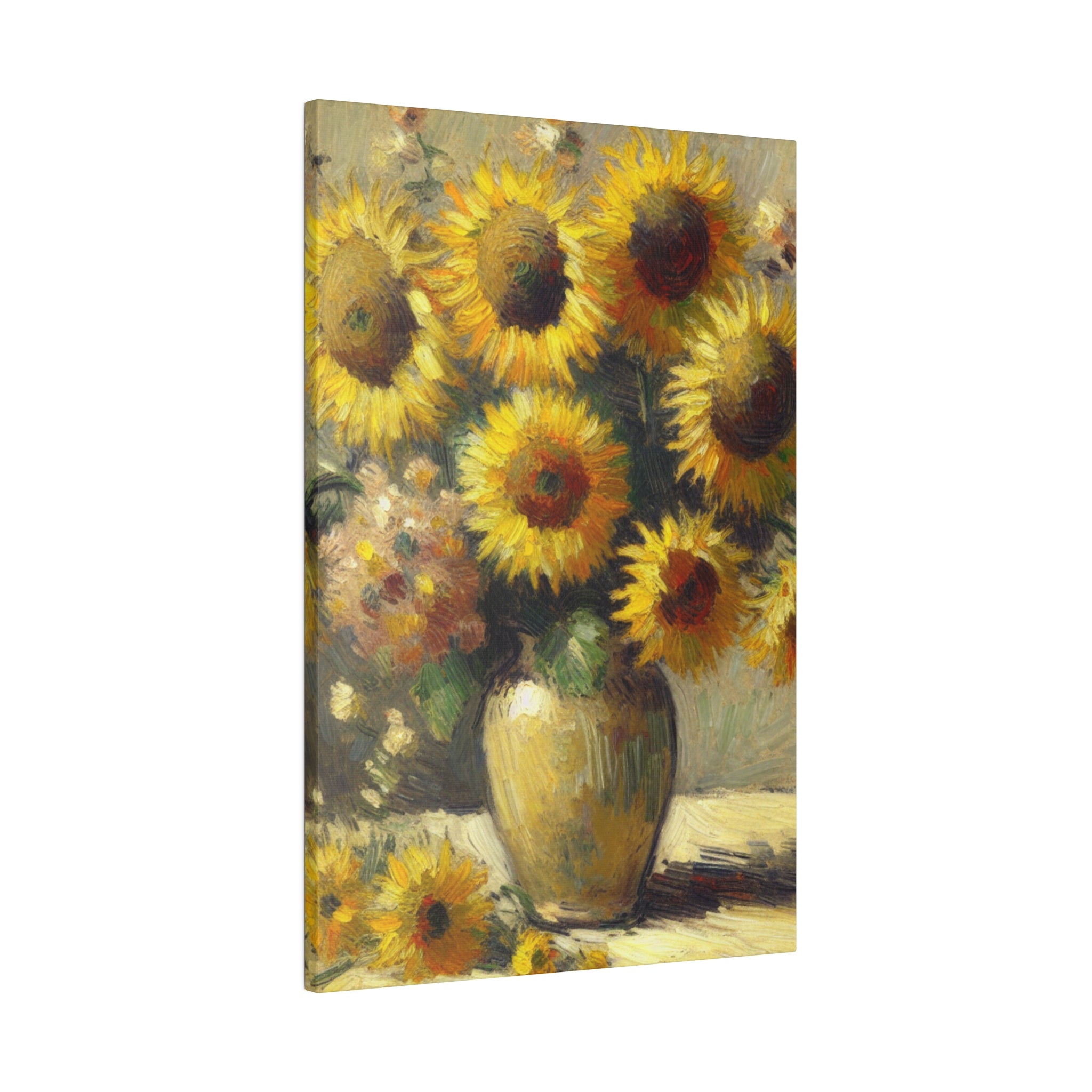 Timeless Blooms Flowers In Vase Sunflower Painting Canvas