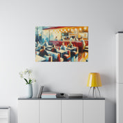 50s Nostalgic Diner Charm Diner Painting Canvas