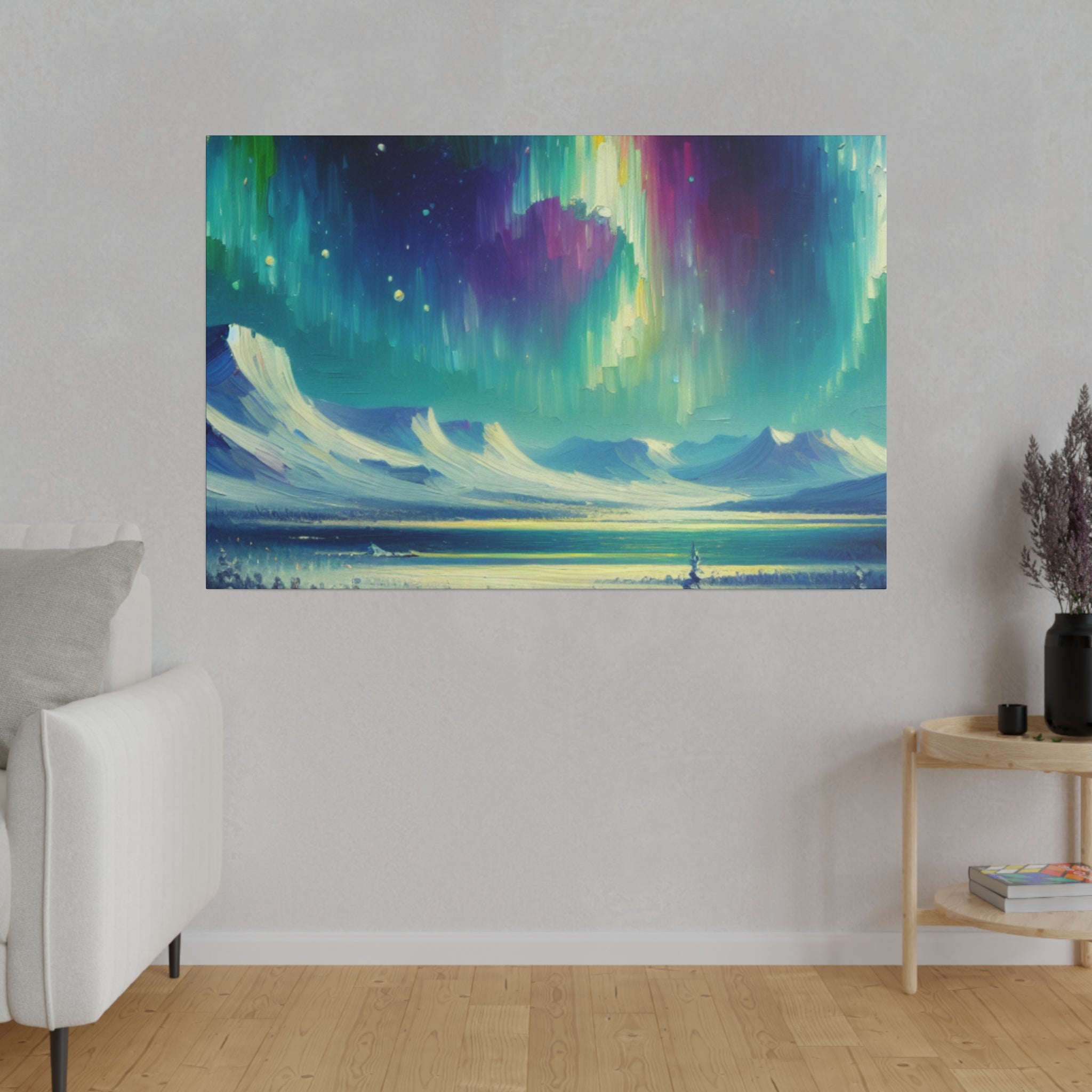 Aurora Winter Dream Northern Lights Painting Canvas