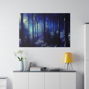 Whispering Blue Timber Symphony Forest Painting Canvas