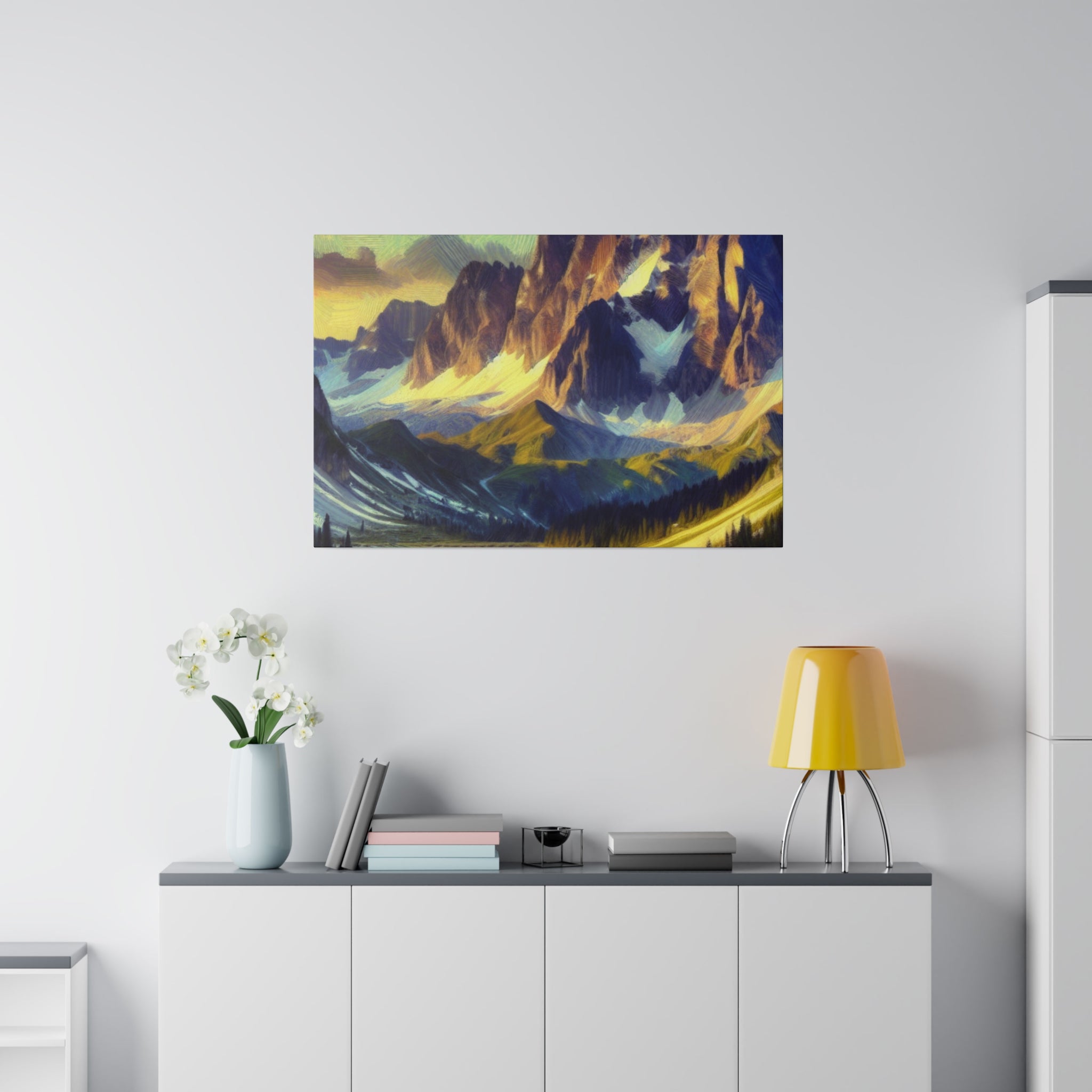 Mountain Whispers at Dusk Mountain Landscape Painting Canvas