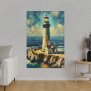 Maritime Mirage Coastal Wall Art Lighthouse Painting Canvas