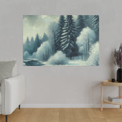 Winter Symphony in Vintage Hues Winter Painting Canvas