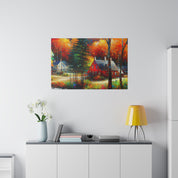 Autumnal Harmony Blaze Fall Painting Canvas