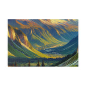 Lush Foothills Mountain Landscape Painting Canvas