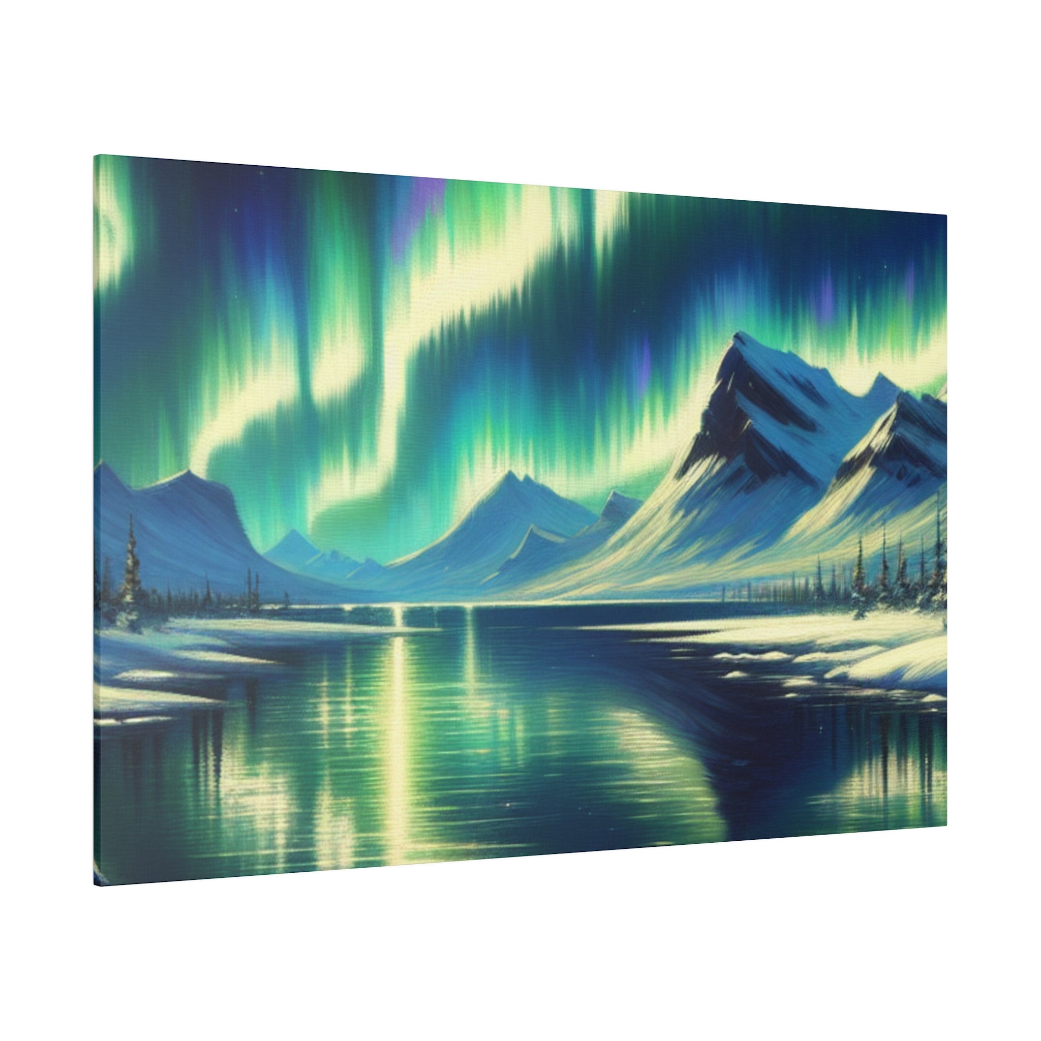 Aurora Frost Northern Lights Painting Canvas