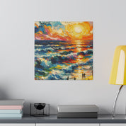 Vibrant Expressionist Seascape Beach Artwork Beach Painting Canvas