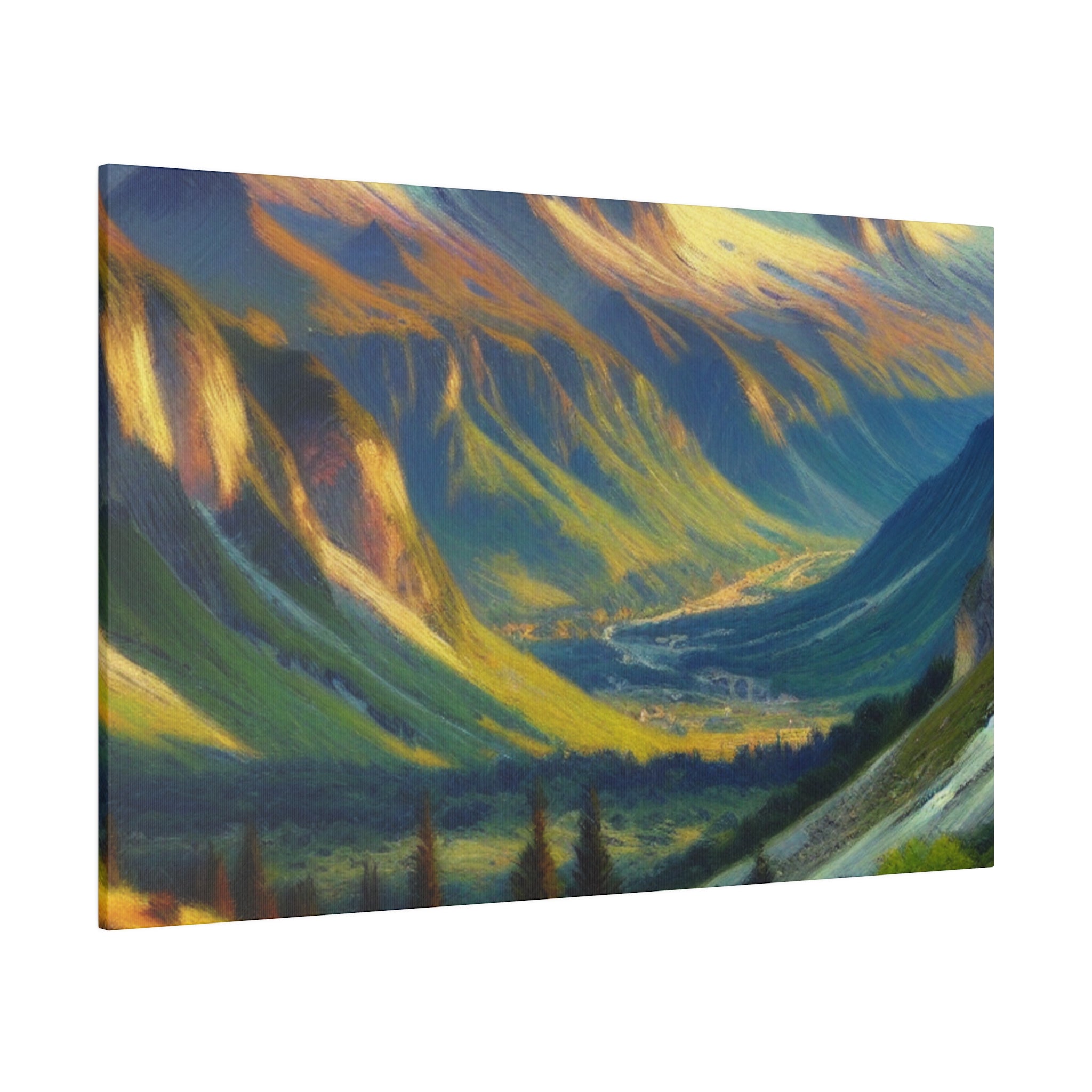 Lush Foothills Mountain Landscape Painting Canvas