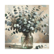 Eucalyptus Herbs in Jar Watercolor Canvas