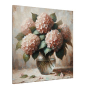 Rustic Pink Hydrangeas Canvas