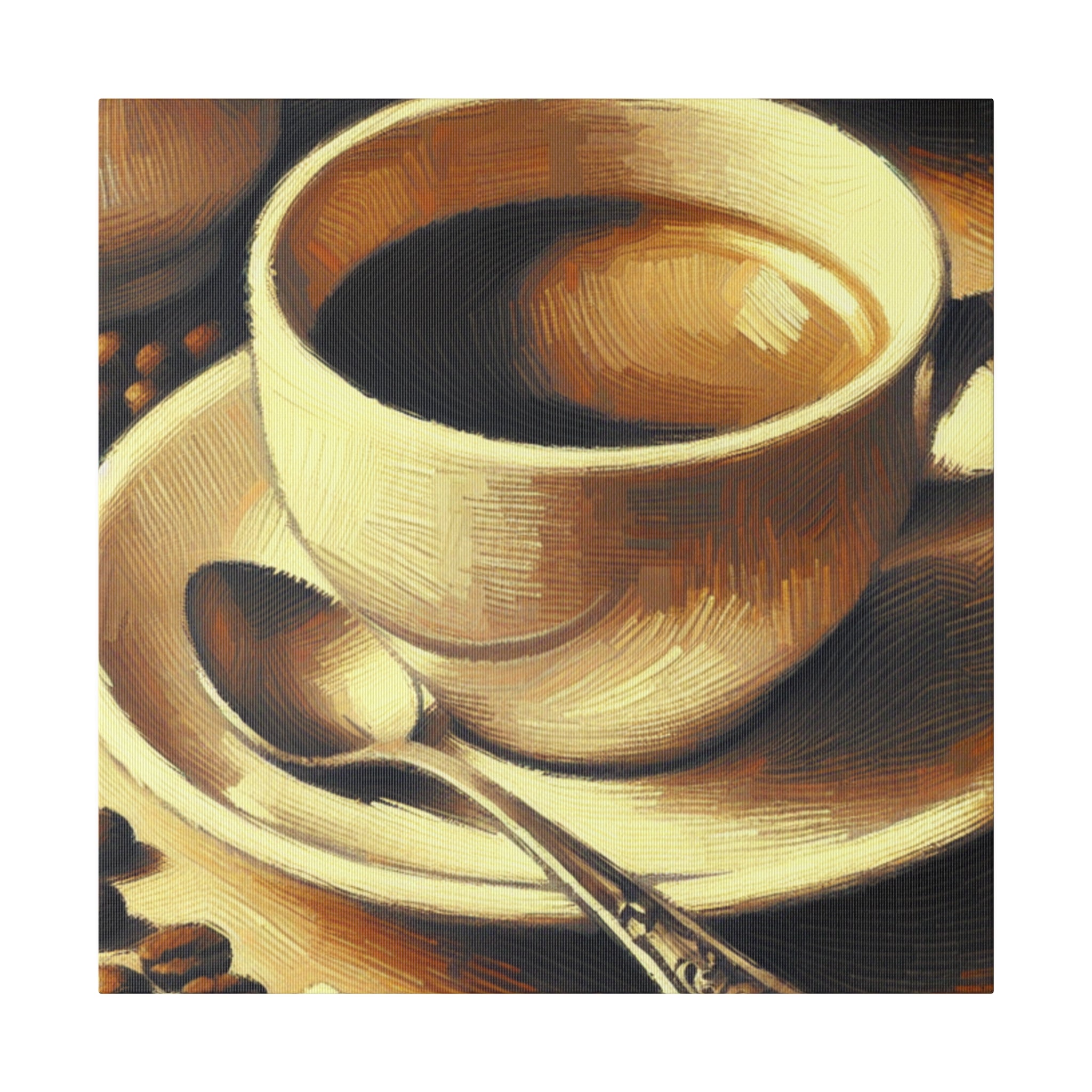 Rich Brown Aroma Impressionist Painting Coffee Painting Canvas