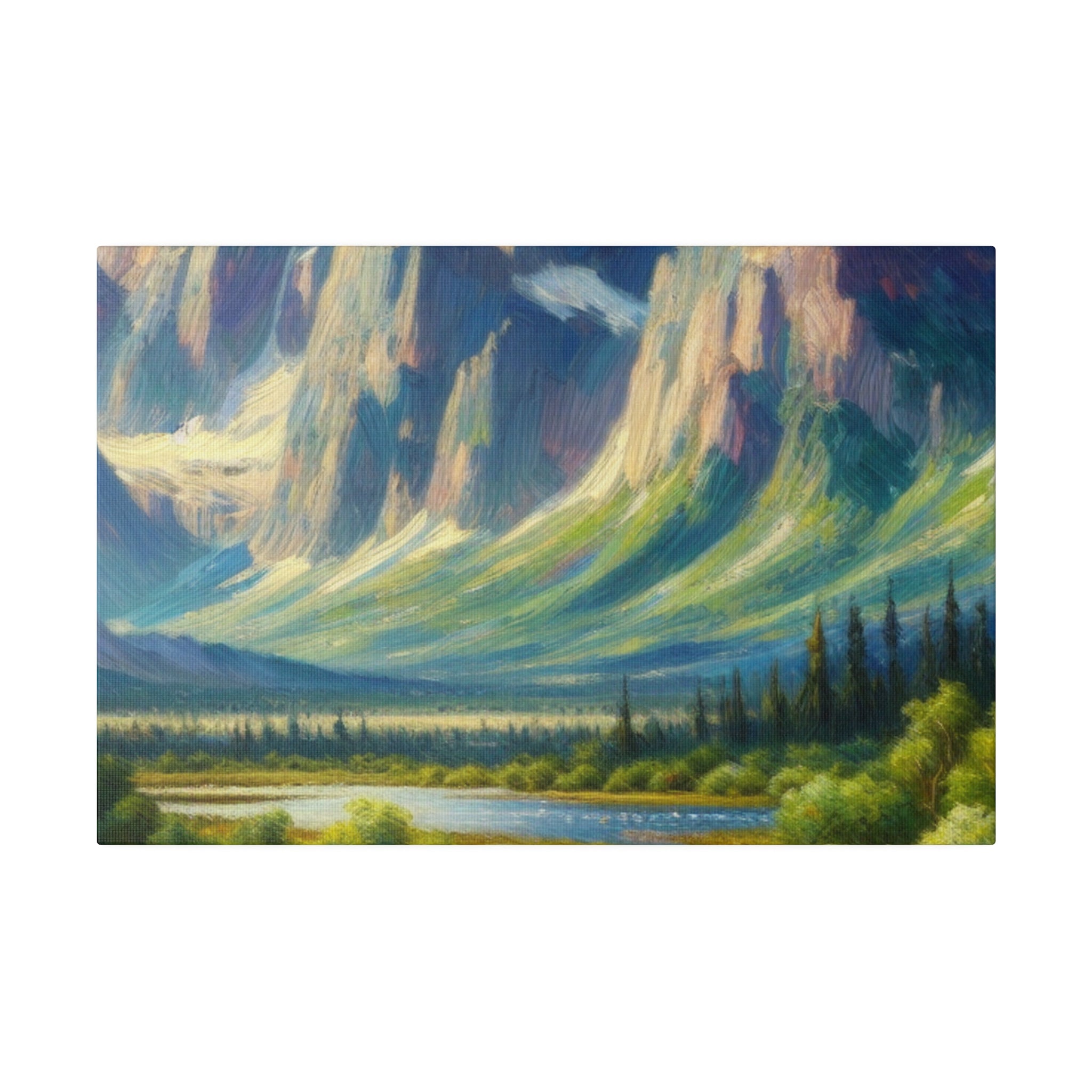 Impressionist Summit Dawn Mountain Landscape Painting Canvas