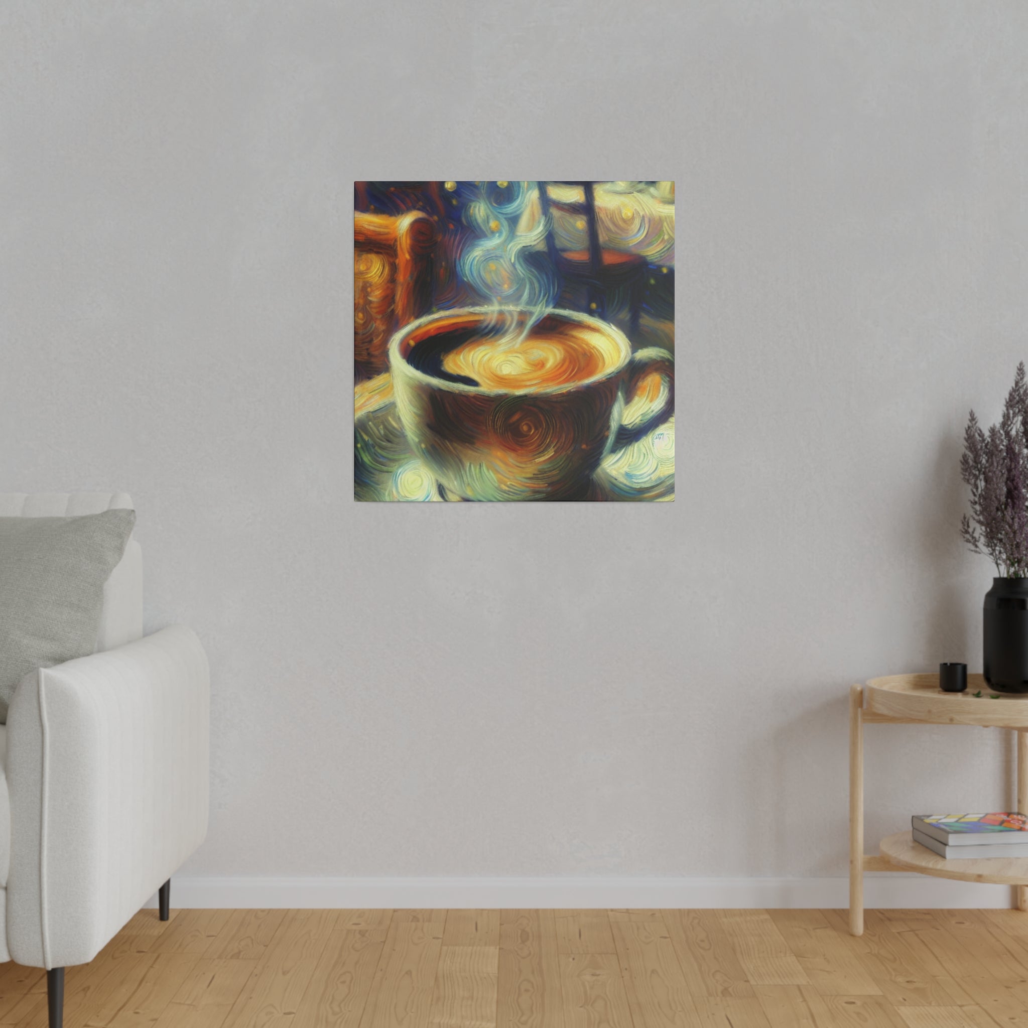 Whimsical Brew Visions Steaming Coffee Impressionist Artwork Coffee Painting Canvas